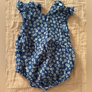 Rylee + Cru Black and Gold Floral Romper